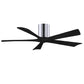 Matthews Fan Company Atlas Irene-5H 52" Polished Chrome Ceiling Mount Fan With Solid Wood Blade In Matte Black Finish