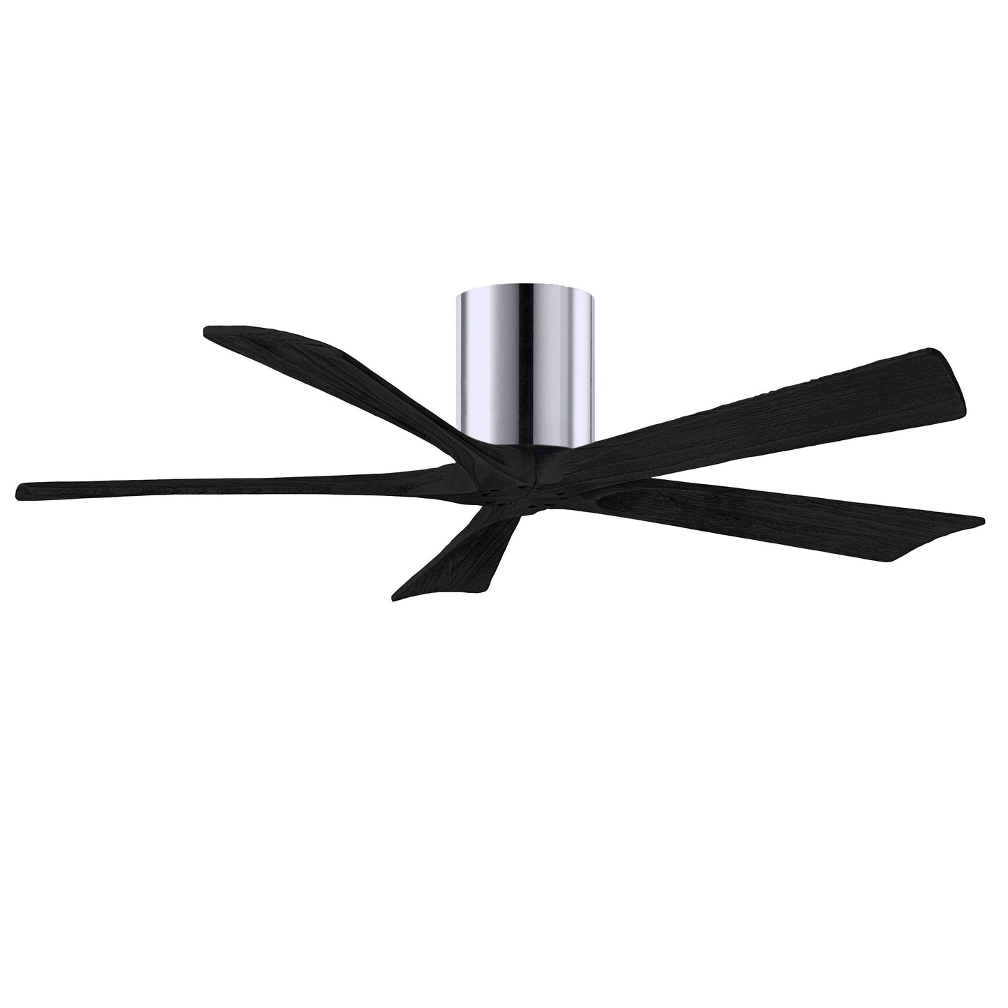 Matthews Fan Company Atlas Irene-5H 52" Polished Chrome Ceiling Mount Fan With Solid Wood Blade In Matte Black Finish