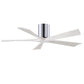 Matthews Fan Company Atlas Irene-5H 52" Polished Chrome Ceiling Mount Fan With Solid Wood Blade In Matte White Finish