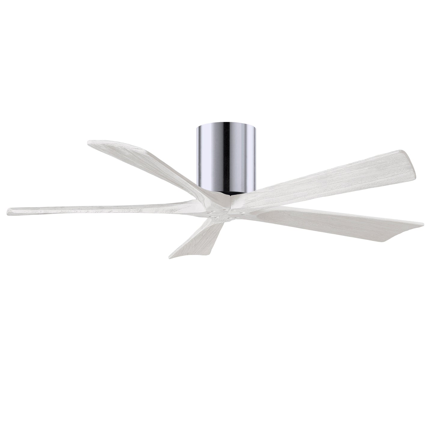 Matthews Fan Company Atlas Irene-5H 52" Polished Chrome Ceiling Mount Fan With Solid Wood Blade In Matte White Finish