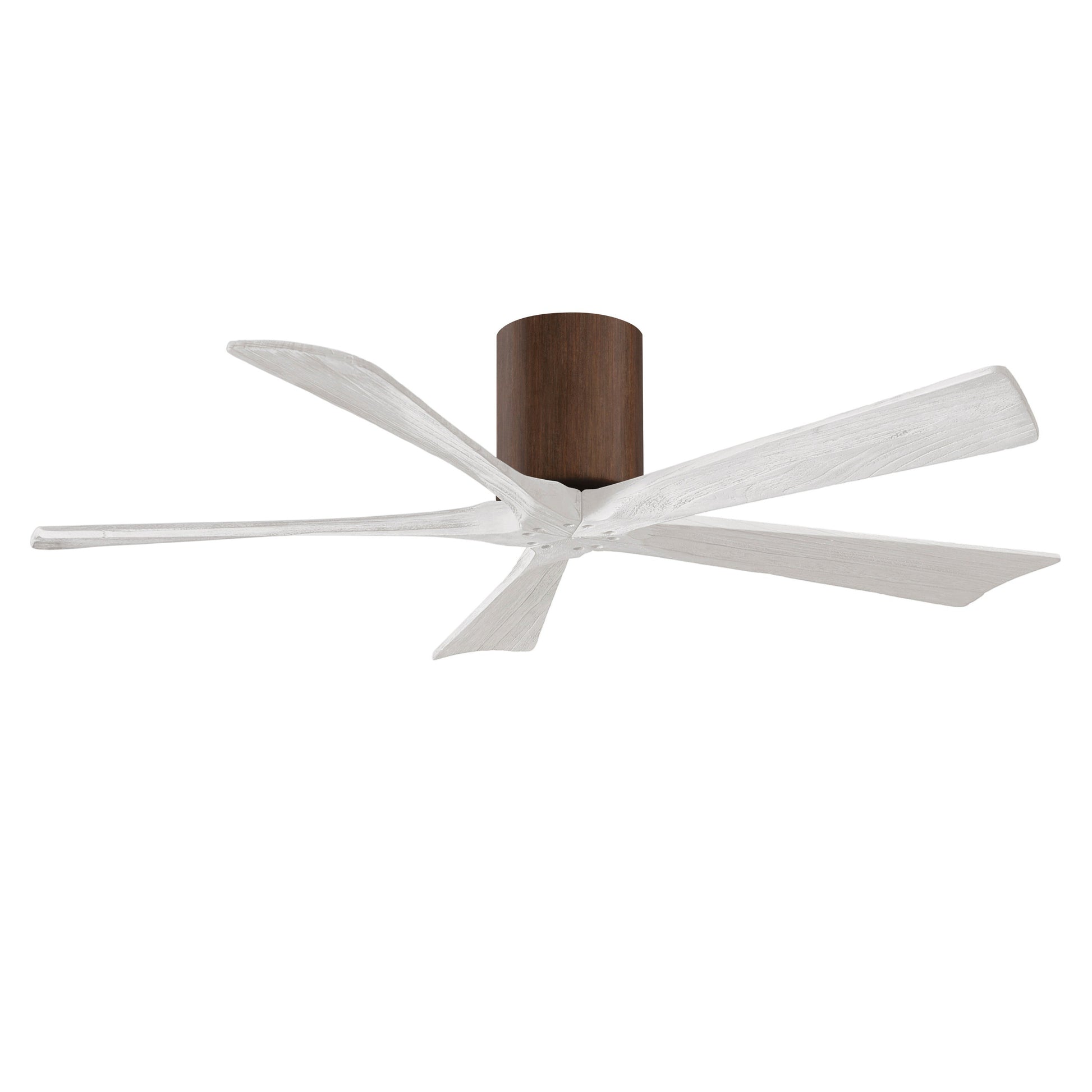 Matthews Fan Company Atlas Irene-5H 52" Walnut Tone Ceiling Mount Fan With Solid Wood Blade In Matte White Finish