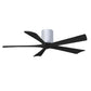 Matthews Fan Company Atlas Irene-5H 52" White Ceiling Mount Fan With Solid Wood Blade In Matte Black Finish