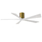 Matthews Fan Company Atlas Irene-5H 60" Brushed Brass Ceiling Mount Fan With Solid Wood Blade In Matte White Finish