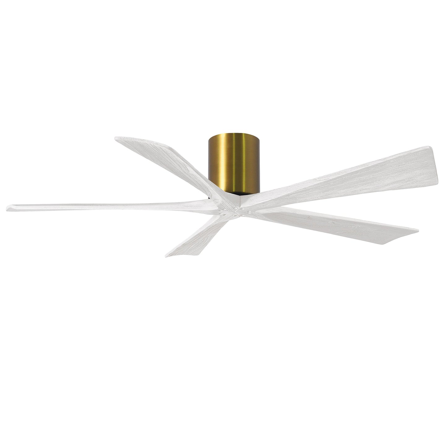 Matthews Fan Company Atlas Irene-5H 60" Brushed Brass Ceiling Mount Fan With Solid Wood Blade In Matte White Finish