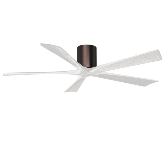 Matthews Fan Company Atlas Irene-5H 60" Brushed Bronze Ceiling Mount Fan With Solid Wood Blade In Matte White Finish