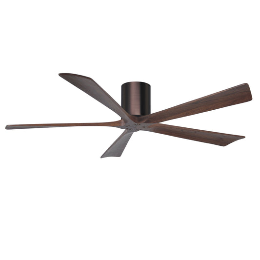 Matthews Fan Company Atlas Irene-5H 60" Brushed Bronze Ceiling Mount Fan With Solid Wood Blade In Walnut Finish