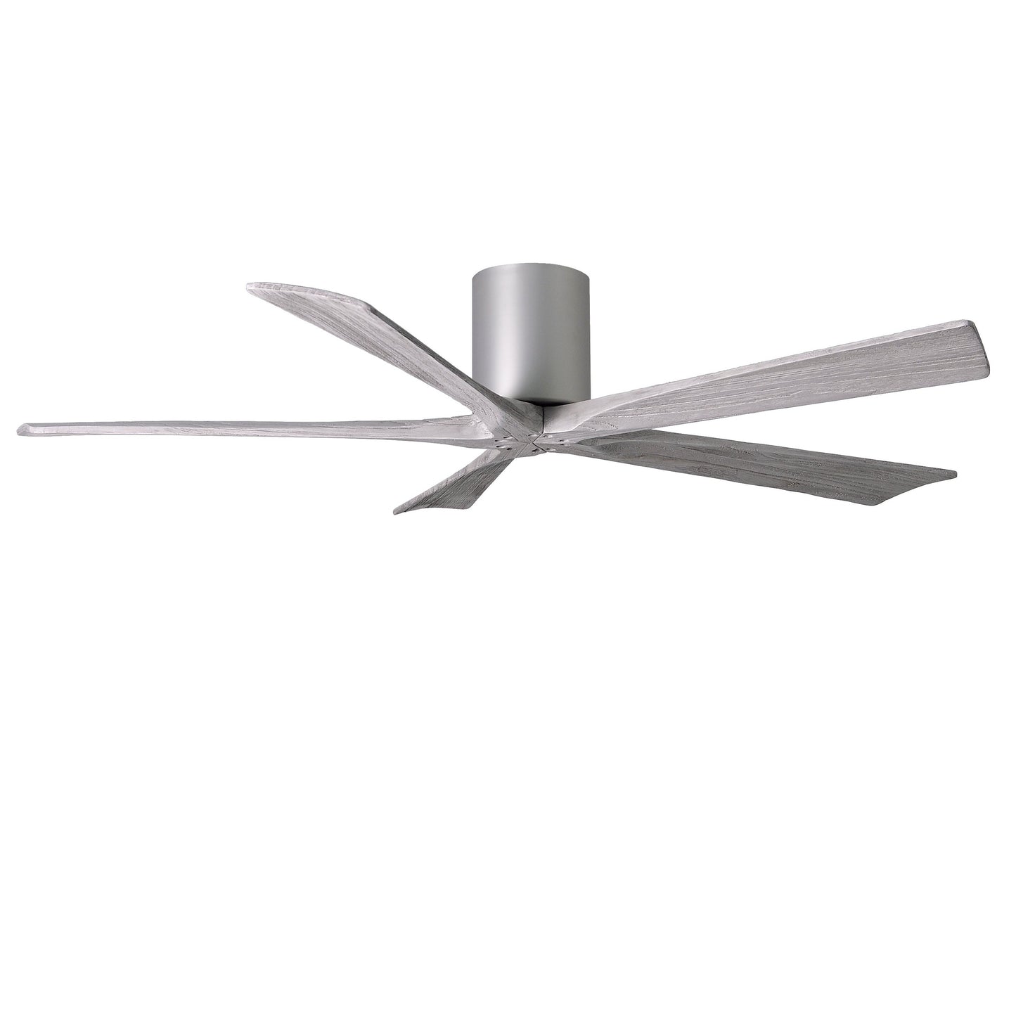 Matthews Fan Company Atlas Irene-5H 60" Brushed Nickel Ceiling Mount Fan With Solid Wood Blade In Barnwood Tone Finish