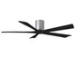 Matthews Fan Company Atlas Irene-5H 60" Brushed Nickel Ceiling Mount Fan With Solid Wood Blade In Matte Black Finish