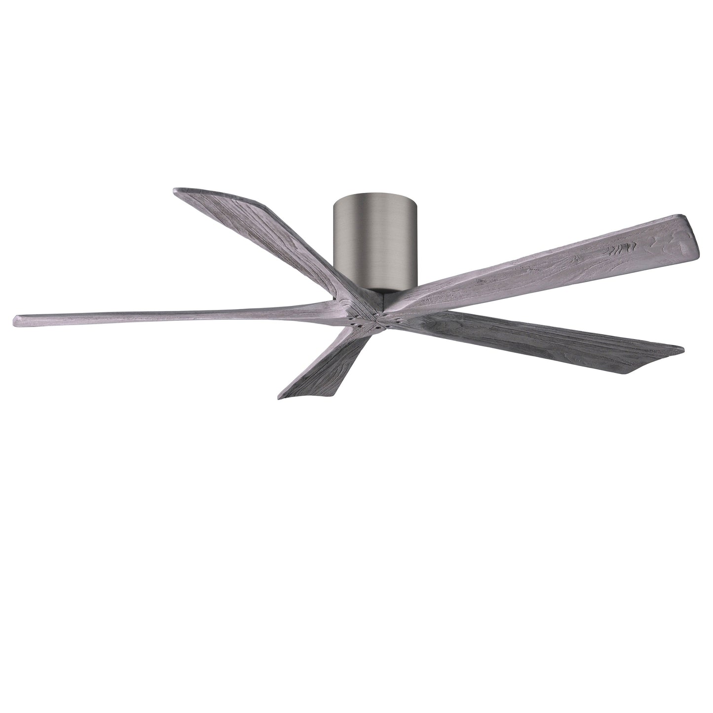 Matthews Fan Company Atlas Irene-5H 60" Brushed Pewter Ceiling Mount Fan With Solid Wood Blade In Barnwood Tone Finish