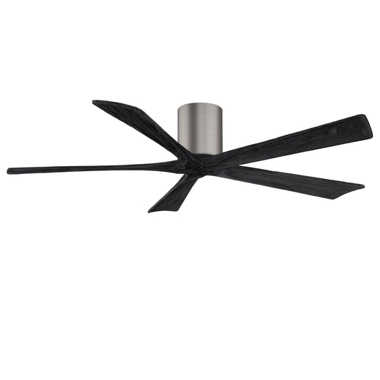 Matthews Fan Company Atlas Irene-5H 60" Brushed Pewter Ceiling Mount Fan With Solid Wood Blade In Matte Black Finish