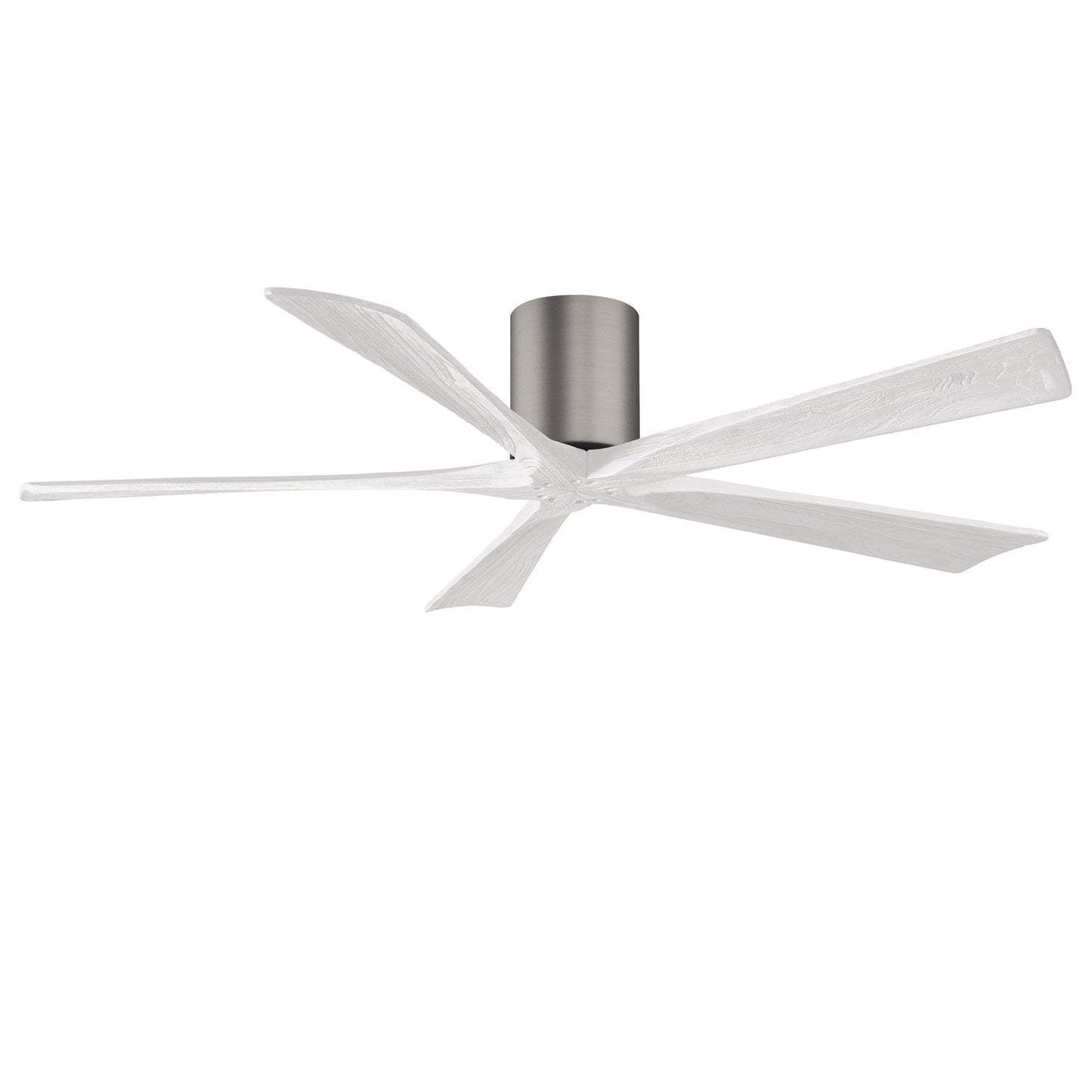 Matthews Fan Company Atlas Irene-5H 60" Brushed Pewter Ceiling Mount Fan With Solid Wood Blade In Matte White Finish