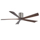 Matthews Fan Company Atlas Irene-5H 60" Brushed Pewter Ceiling Mount Fan With Solid Wood Blade In Walnut Finish