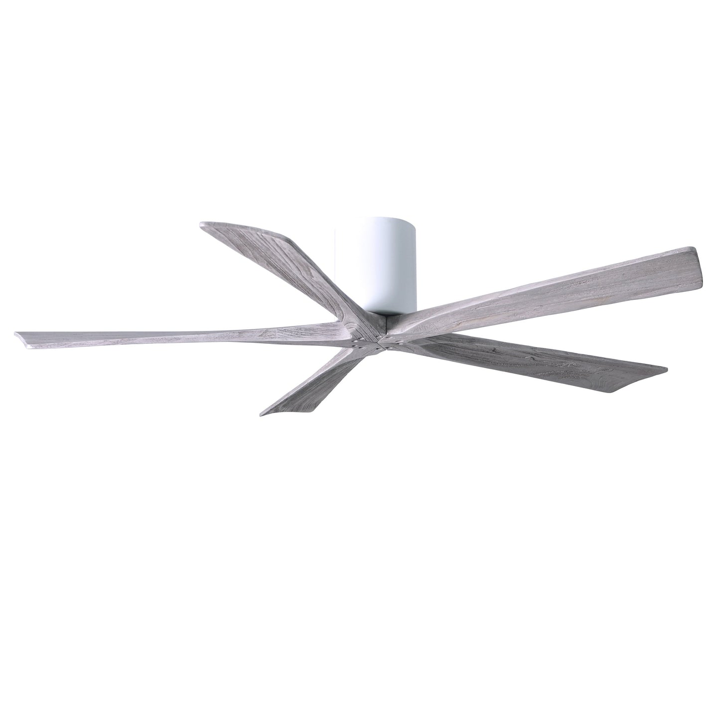 Matthews Fan Company Atlas Irene-5H 60" Gloss White Ceiling Mount Fan With Solid Wood Blade In Barnwood Tone Finish