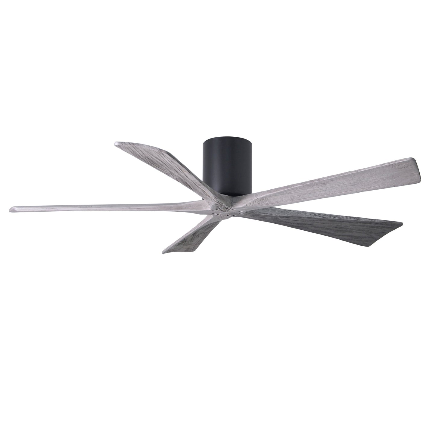 Matthews Fan Company Atlas Irene-5H 60" Matte Black Ceiling Mount Fan With Solid Wood Blade In Barnwood Tone Finish