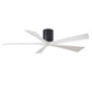 Matthews Fan Company Atlas Irene-5H 60" Matte Black Ceiling Mount Fan With Solid Wood Blade In Matte White Finish