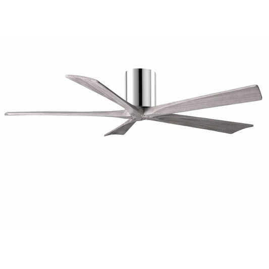 Matthews Fan Company Atlas Irene-5H 60" Polished Chrome Ceiling Mount Fan With Solid Wood Blade In Barnwood Tone Finish