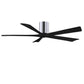 Matthews Fan Company Atlas Irene-5H 60" Polished Chrome Ceiling Mount Fan With Solid Wood Blade In Matte Black Finish