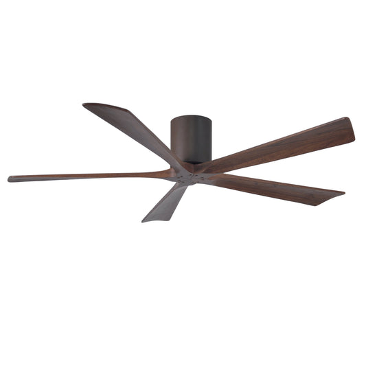 Matthews Fan Company Atlas Irene-5H 60" Textured Bronze Ceiling Mount Fan With Solid Wood Blade In Walnut Tone Finish