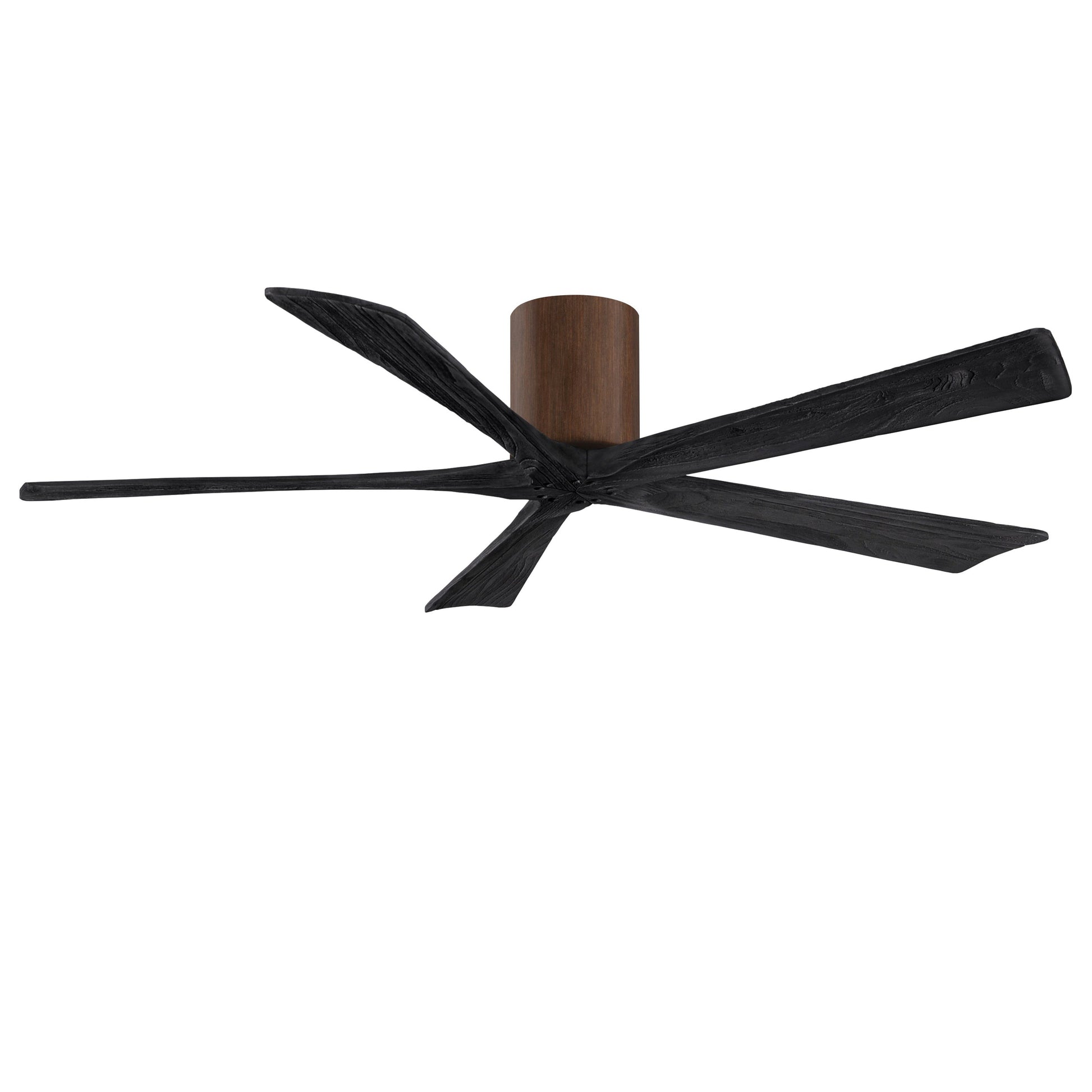 Matthews Fan Company Atlas Irene-5H 60" Walnut Tone Ceiling Mount Fan With Solid Wood Blade In Matte Black Finish