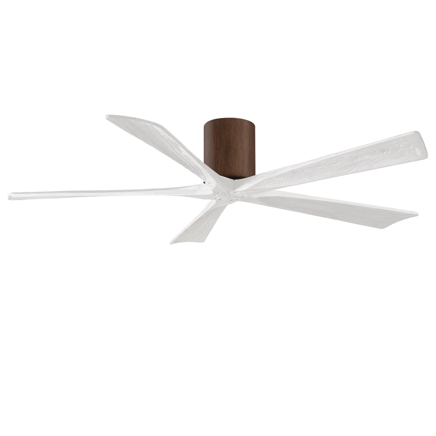 Matthews Fan Company Atlas Irene-5H 60" Walnut Tone Ceiling Mount Fan With Solid Wood Blade In Matte White Finish