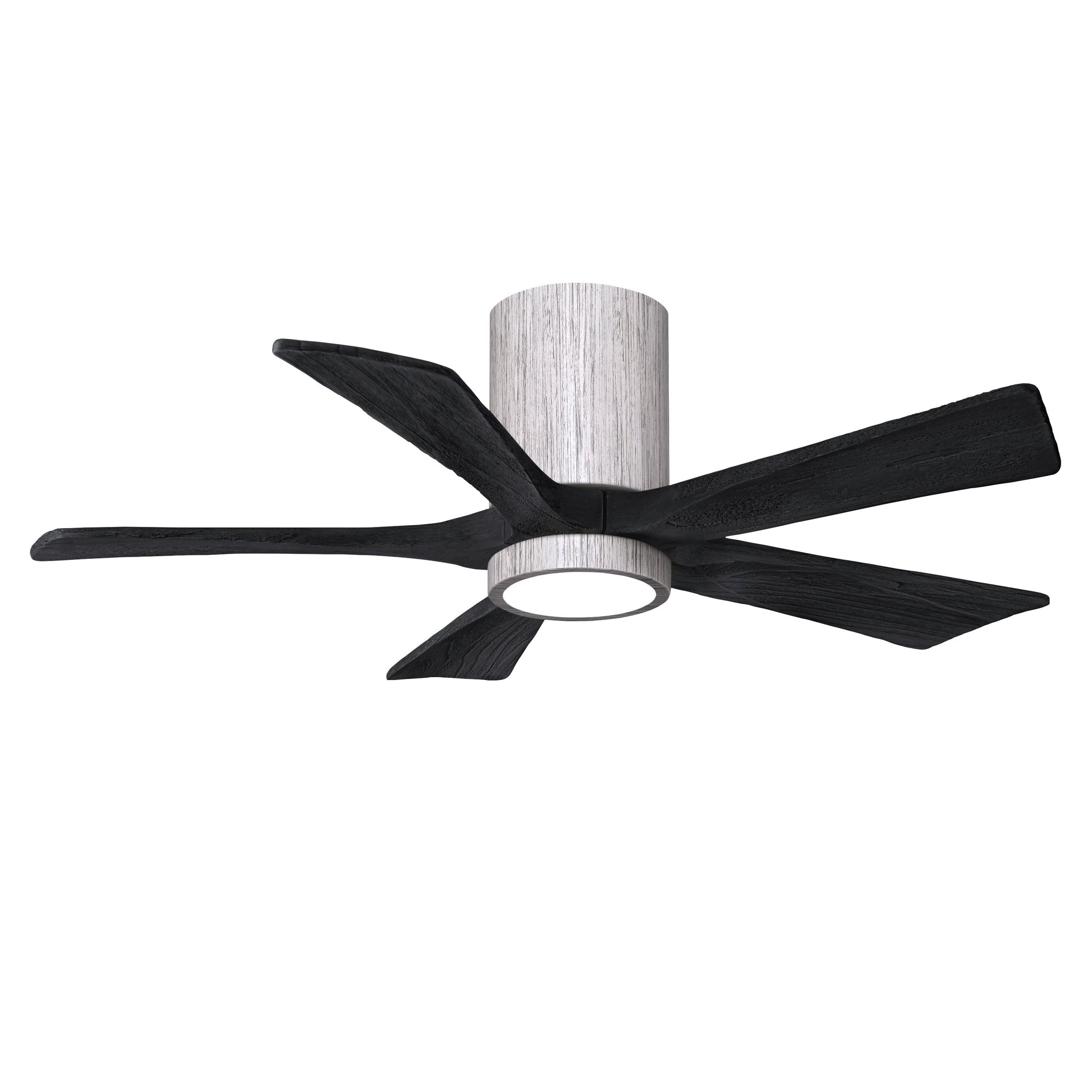 Matthews Fan Company Atlas Irene-5HLK 42" Barnwood Tone Ceiling Mount Fan With Solid Wood Blade In Matte Black Finish