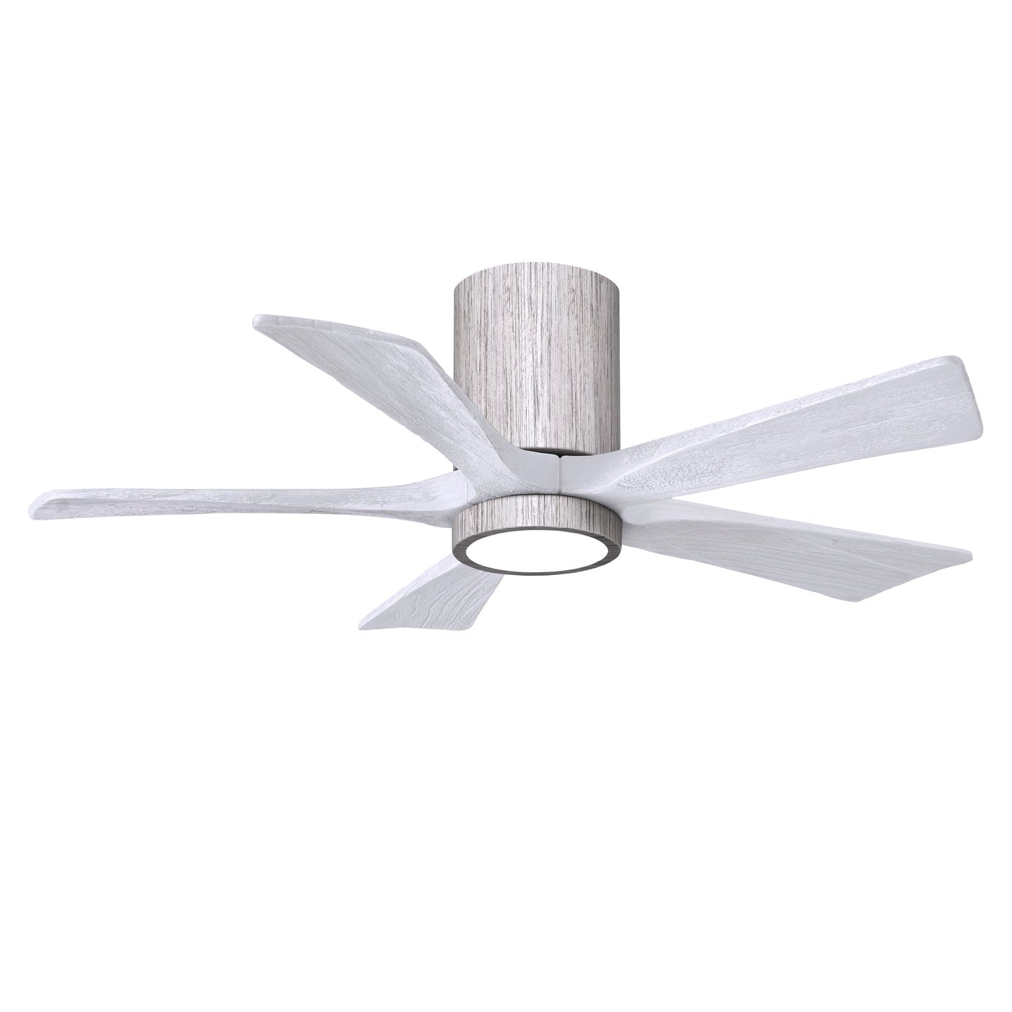 Matthews Fan Company Atlas Irene-5HLK 42" Barnwood Tone Ceiling Mount Fan With Solid Wood Blade In Matte White Finish