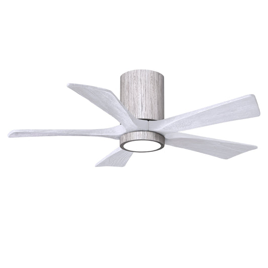 Matthews Fan Company Atlas Irene-5HLK 42" Barnwood Tone Ceiling Mount Fan With Solid Wood Blade In Matte White Finish