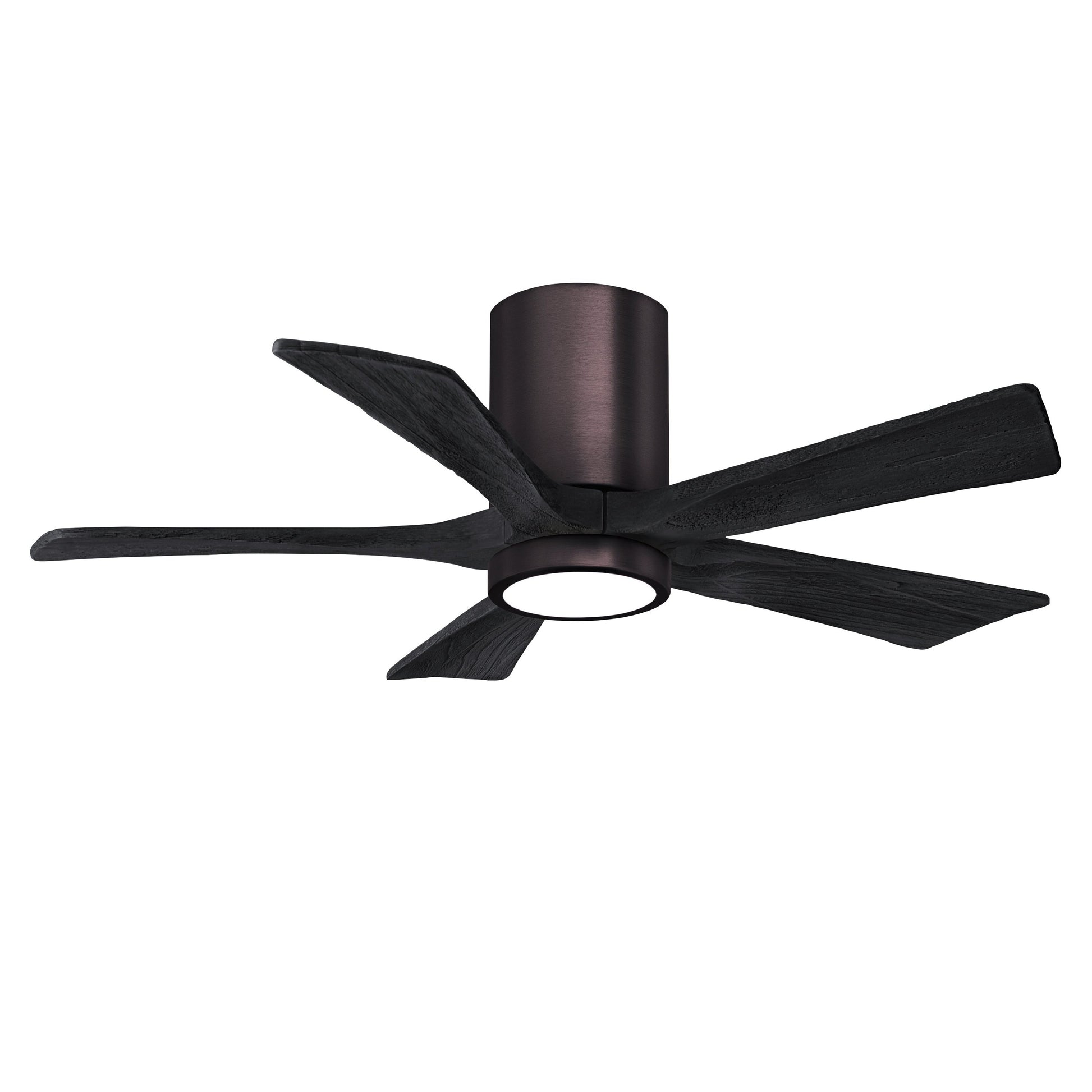 Matthews Fan Company Atlas Irene-5HLK 42" Brushed Bronze Ceiling Mount Fan With Solid Wood Blade In Matte Black Finish