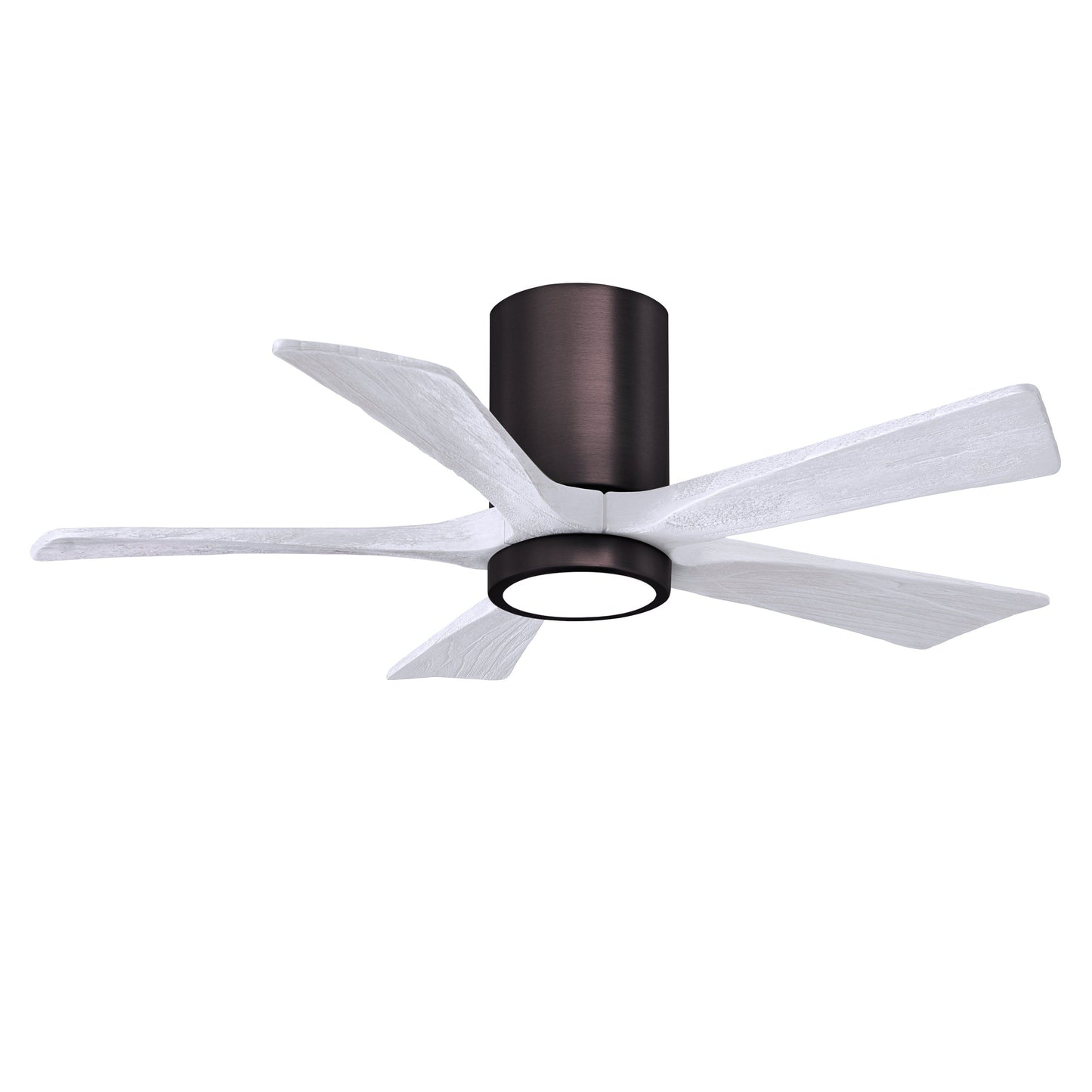 Matthews Fan Company Atlas Irene-5HLK 42" Brushed Bronze Ceiling Mount Fan With Solid Wood Blade In Matte White Finish