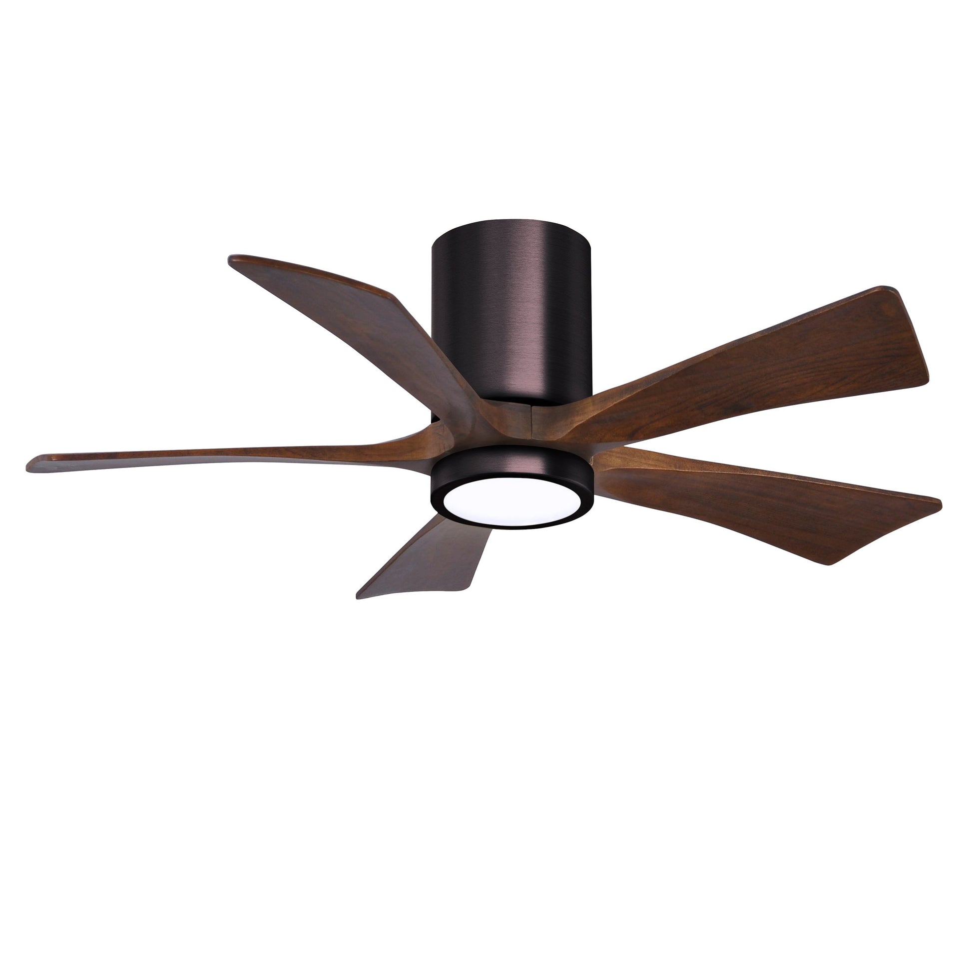 Matthews Fan Company Atlas Irene-5HLK 42" Brushed Bronze Ceiling Mount Fan With Solid Wood Blade In Walnut Tone Finish