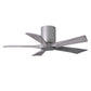 Matthews Fan Company Atlas Irene-5HLK 42" Brushed Nickel Ceiling Mount Fan With Solid Wood Blade In Barnwood Tone Finish