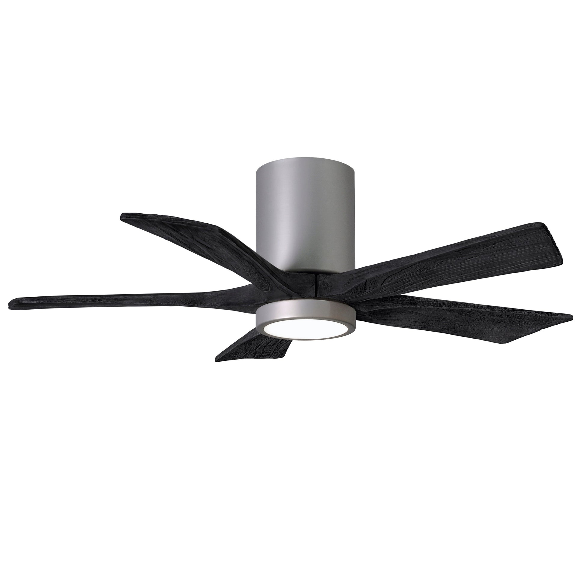 Matthews Fan Company Atlas Irene-5HLK 42" Brushed Nickel Ceiling Mount Fan With Solid Wood Blade In Matte Black Finish