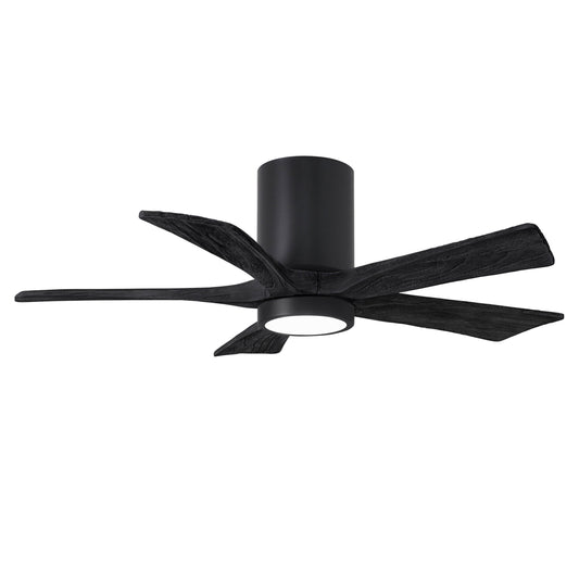 Matthews Fan Company Atlas Irene-5HLK 42" Matte Black Ceiling Mount Fan With Solid Wood Blade In Matte Black Finish