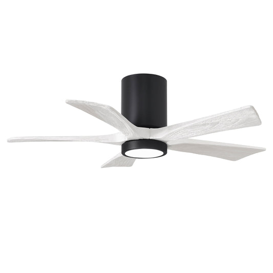 Matthews Fan Company Atlas Irene-5HLK 42" Matte Black Ceiling Mount Fan With Solid Wood Blade In Matte White Finish