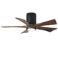 Matthews Fan Company Atlas Irene-5HLK 42" Matte Black Ceiling Mount Fan With Solid Wood Blade In Walnut Tone Finish