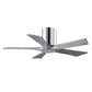 Matthews Fan Company Atlas Irene-5HLK 42" Polished Chrome Ceiling Mount Fan With Solid Wood Blade In Barnwood Tone Finish