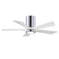 Matthews Fan Company Atlas Irene-5HLK 42" Polished Chrome Ceiling Mount Fan With Solid Wood Blade In Matte White Finish