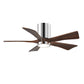 Matthews Fan Company Atlas Irene-5HLK 42" Polished Chrome Ceiling Mount Fan With Solid Wood Blade In Walnut Tone Finish