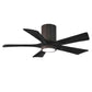 Matthews Fan Company Atlas Irene-5HLK 42" Textured Bronze Ceiling Mount Fan With Solid Wood Blade In Matte Black Finish