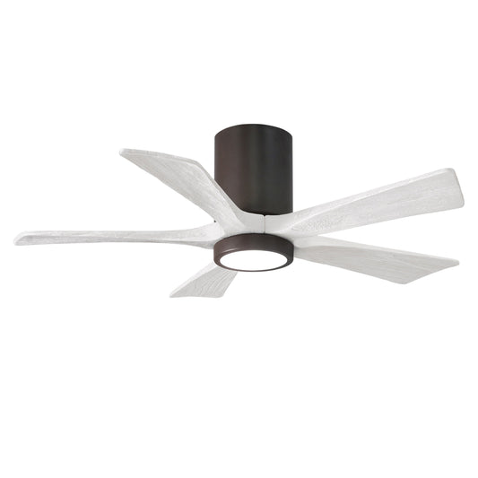 Matthews Fan Company Atlas Irene-5HLK 42" Textured Bronze Ceiling Mount Fan With Solid Wood Blade In Matte White Finish