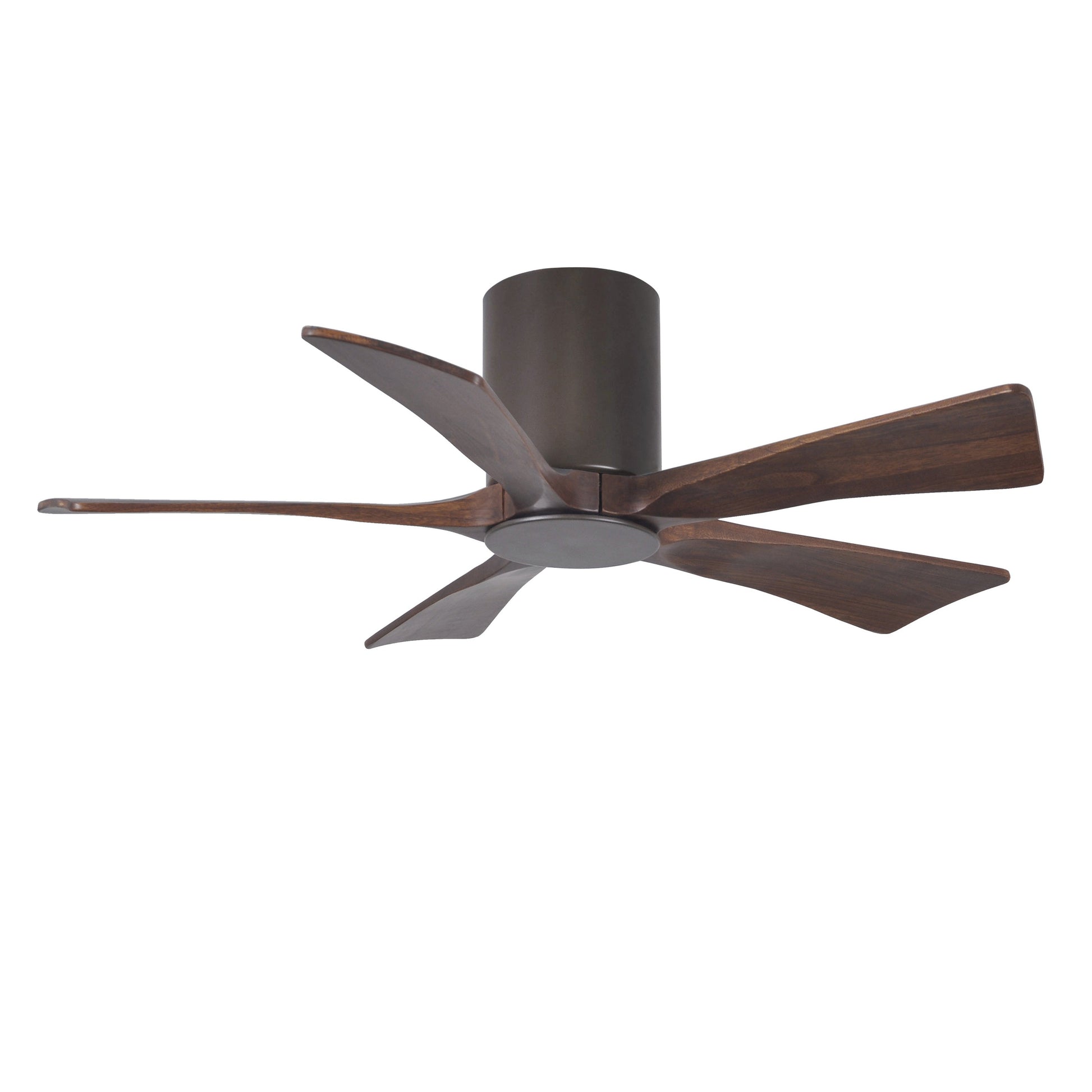 Matthews Fan Company Atlas Irene-5HLK 42" Textured Bronze Ceiling Mount Fan With Solid Wood Blade In Walnut Tone Finish