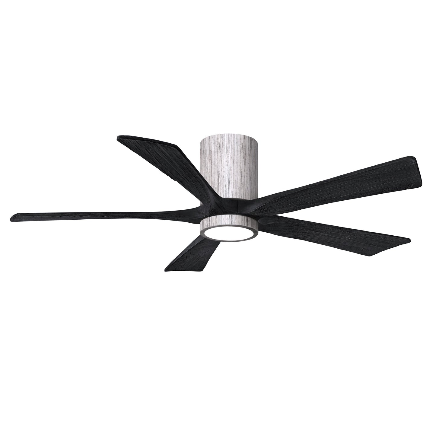 Matthews Fan Company Atlas Irene-5HLK 52" Barnwood Tone Ceiling Mount Fan With Solid Wood Blade In Matte Black Finish