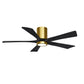 Matthews Fan Company Atlas Irene-5HLK 52" Brushed Brass Ceiling Mount Fan With Solid Wood Blade In Matte Black Finish