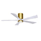 Matthews Fan Company Atlas Irene-5HLK 52" Brushed Brass Ceiling Mount Fan With Solid Wood Blade In Matte White Finish