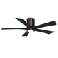 Matthews Fan Company Atlas Irene-5HLK 52" Brushed Bronze Ceiling Mount Fan With Solid Wood Blade In Matte Black Finish