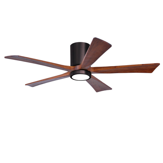 Matthews Fan Company Atlas Irene-5HLK 52" Brushed Bronze Ceiling Mount Fan With Solid Wood Blade In Walnut Tone Finish