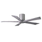 Matthews Fan Company Atlas Irene-5HLK 52" Brushed Nickel Ceiling Mount Fan With Solid Wood Blade In Barnwood Tone Finish