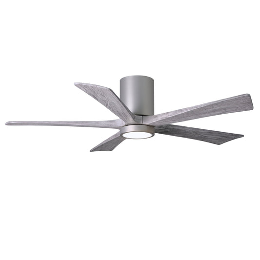 Matthews Fan Company Atlas Irene-5HLK 52" Brushed Nickel Ceiling Mount Fan With Solid Wood Blade In Barnwood Tone Finish