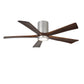 Matthews Fan Company Atlas Irene-5HLK 52" Brushed Nickel Ceiling Mount Fan With Solid Wood Blade In Walnut Tone Finish