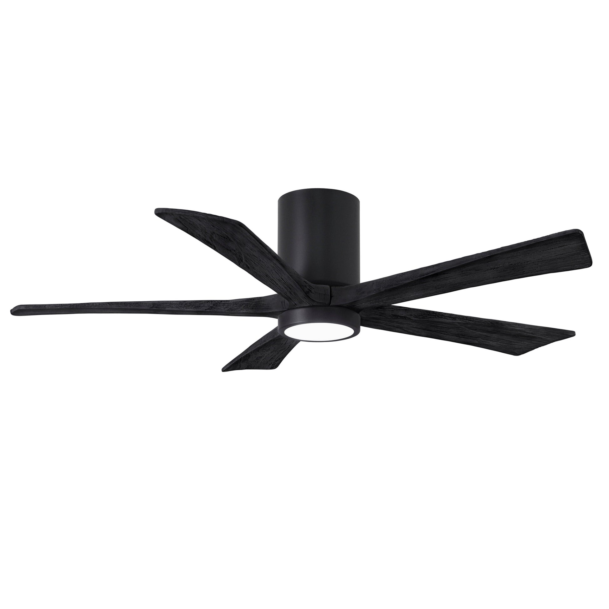 Matthews Fan Company Atlas Irene-5HLK 52" Matte Black Ceiling Mount Fan With Solid Wood Blade In Matte Black Finish